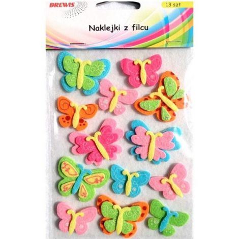 Naklejki z filcu Brewis Motyle, 13szt